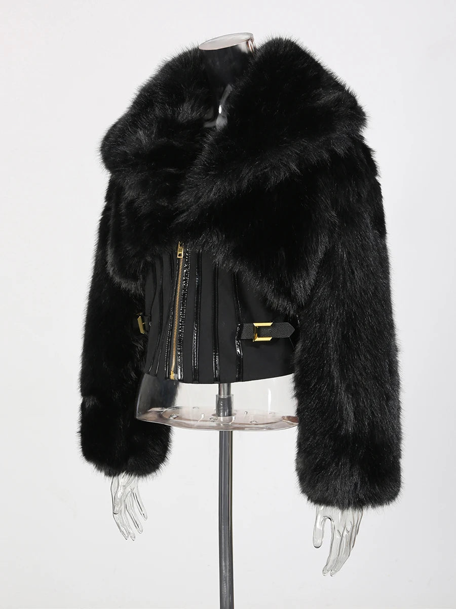 Slimming Spliced Zipper Jackets