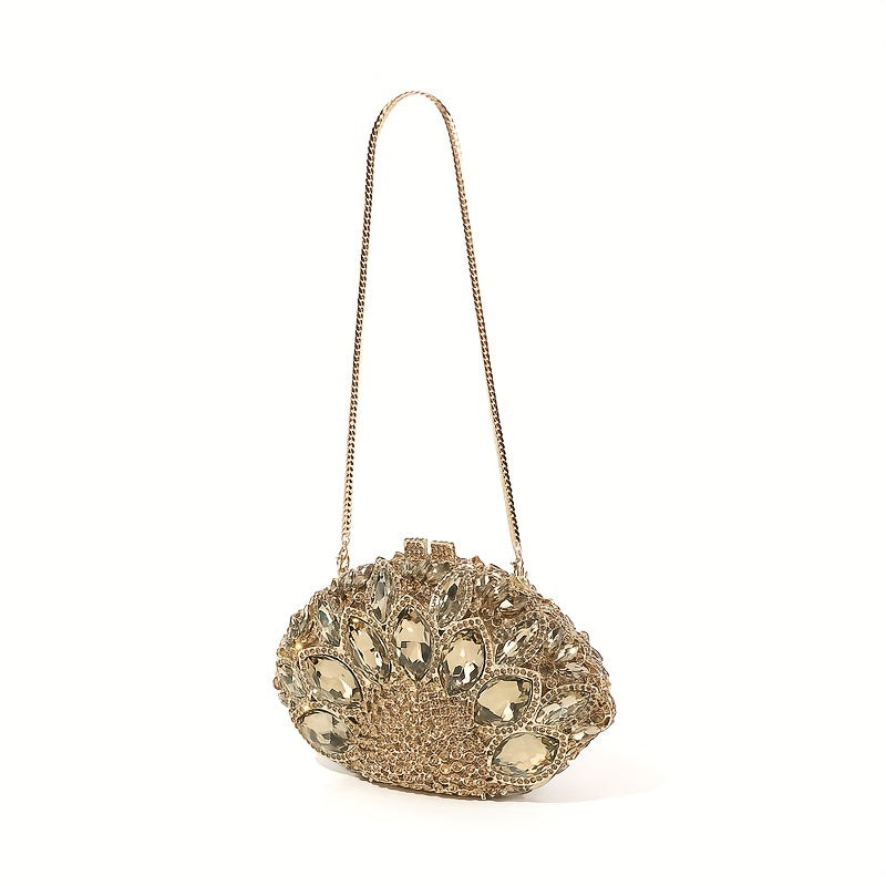 Luxury Rhinestone Evening Oval Clutch