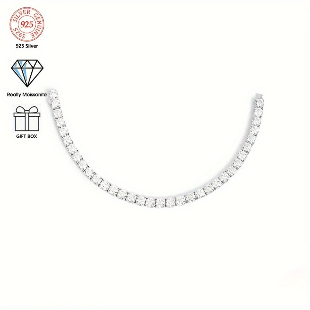 Moissanite Tennis Bracelet 925 Silver GRA Certified Unisex Jewelry