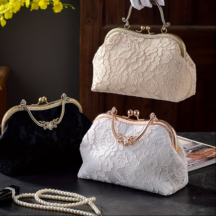 Elegant Floral Embroidered Evening Clutch