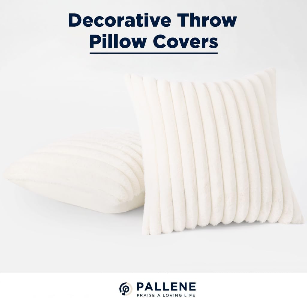 Pallene Faux Fur Plush Throw Pillow Covers Set Of 2