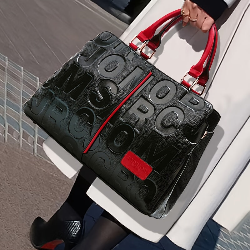 Genuine Embossed Leather Tote Bag