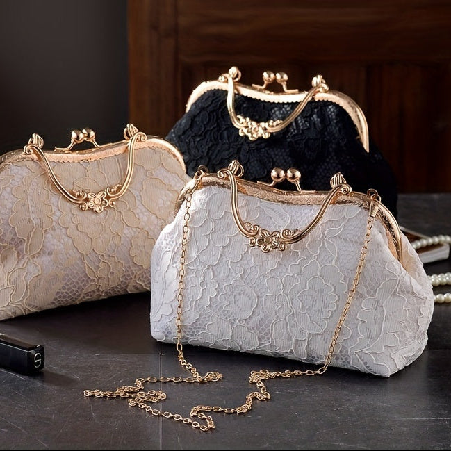 Elegant Floral Embroidered Evening Clutch