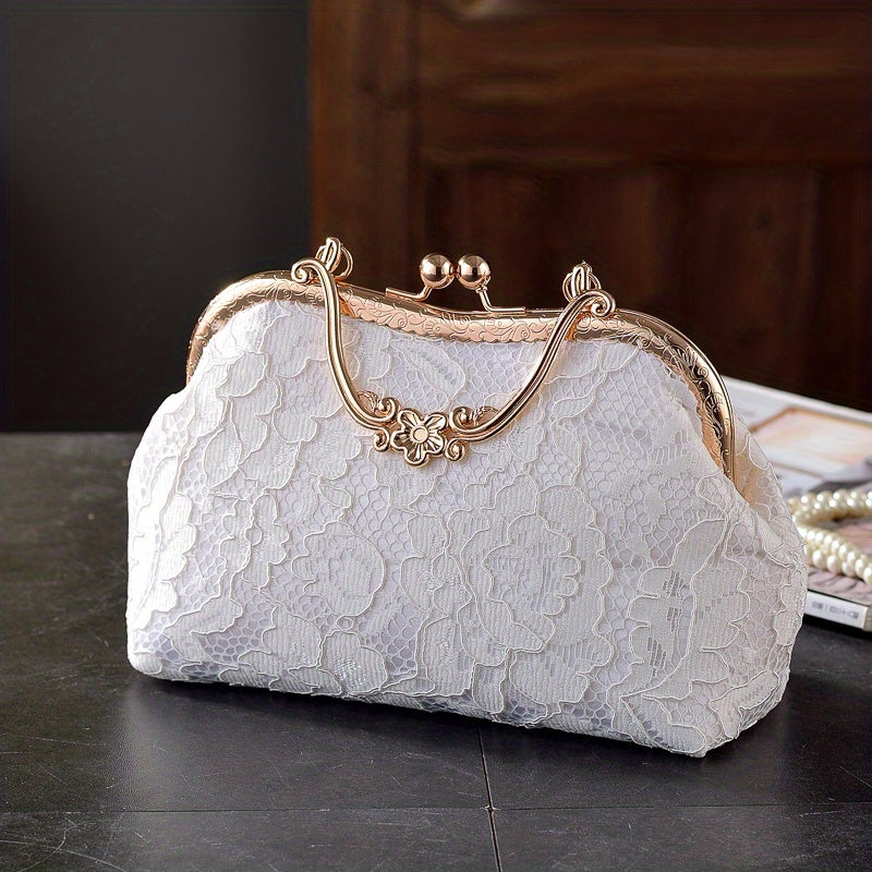 Elegant Floral Embroidered Evening Clutch