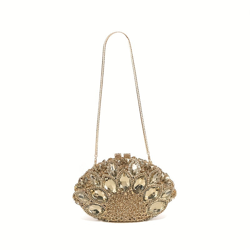 Luxury Rhinestone Evening Oval Clutch