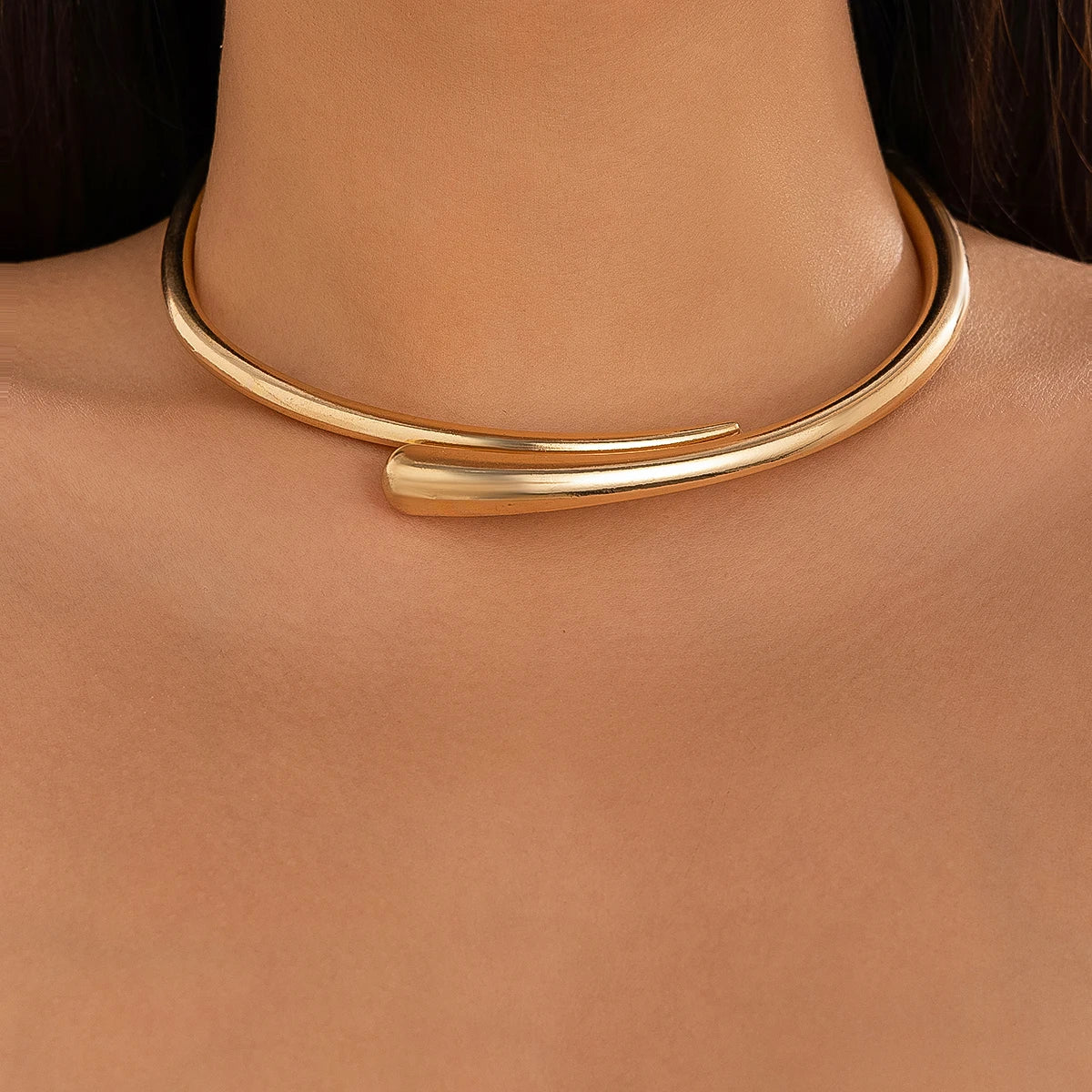 Gold Or Silver Water Drop Choker Necklace