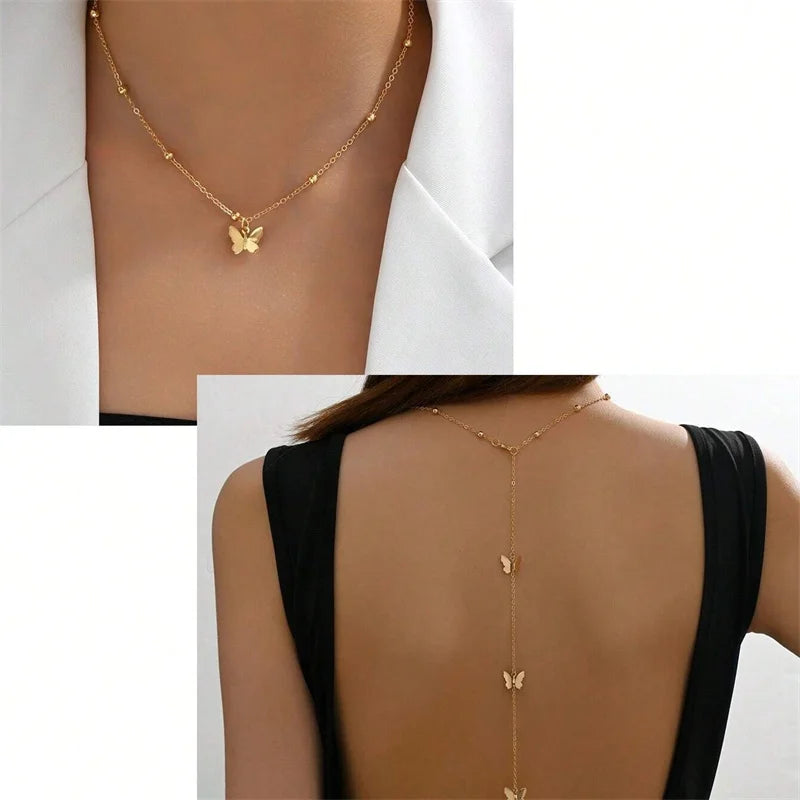 Butterfly Back Drop Necklace