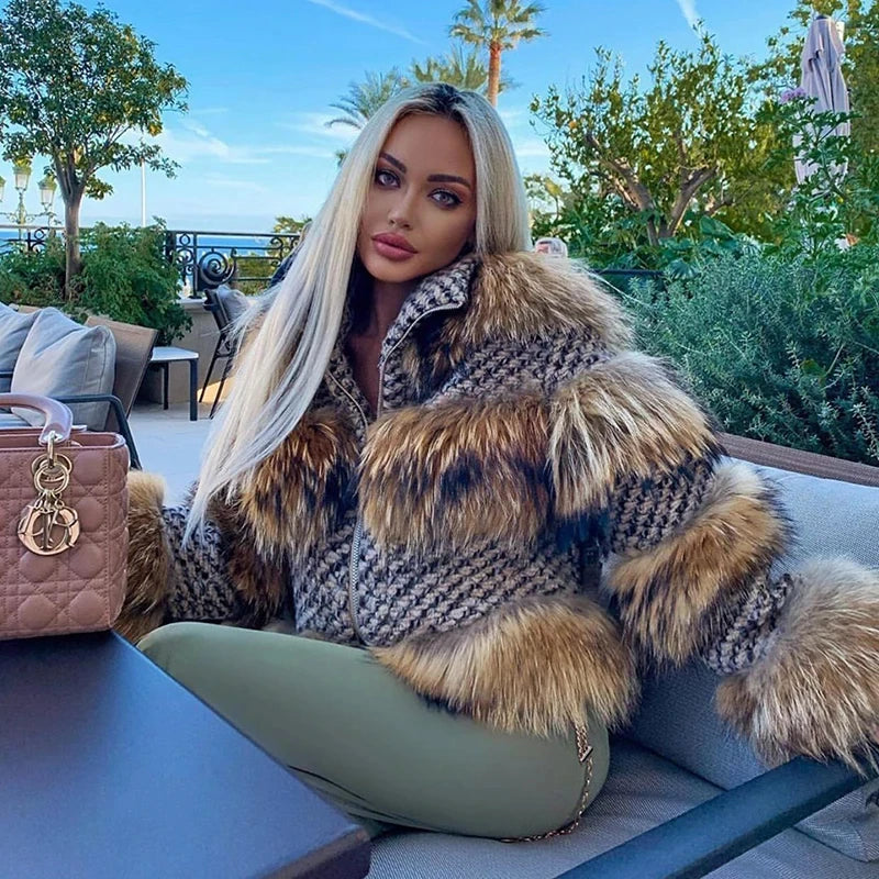 Real Raccoon Fur Coat