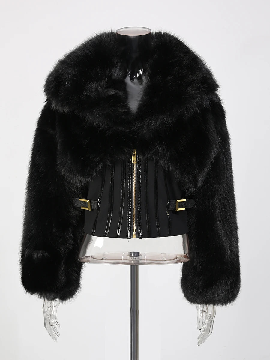 Slimming Spliced Zipper Jackets