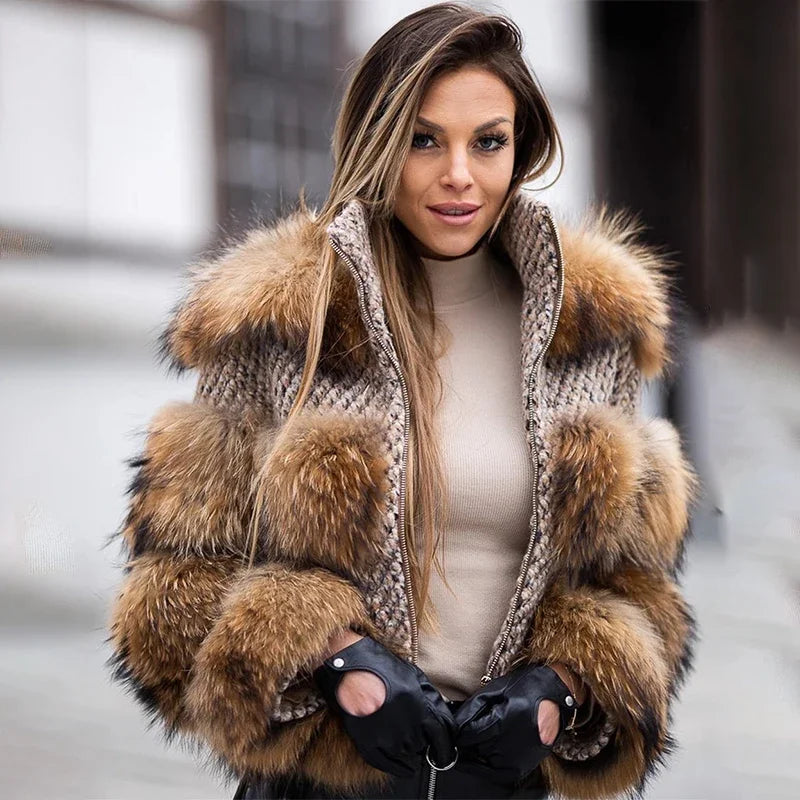 Real Raccoon Fur Coat