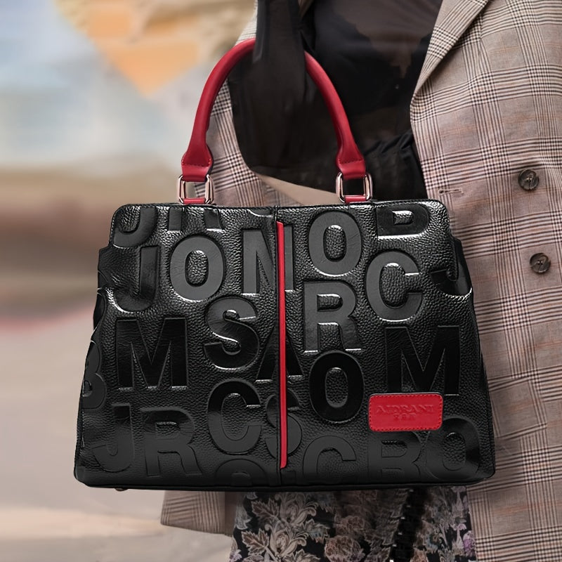 Genuine Embossed Leather Tote Bag
