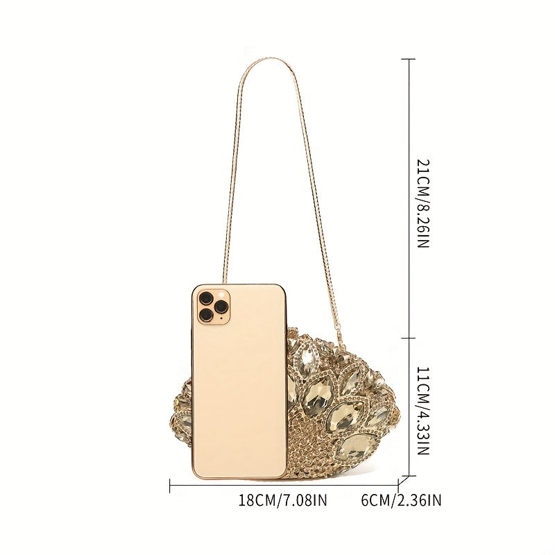 Luxury Rhinestone Evening Oval Clutch