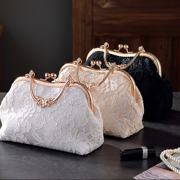 Elegant Floral Embroidered Evening Clutch