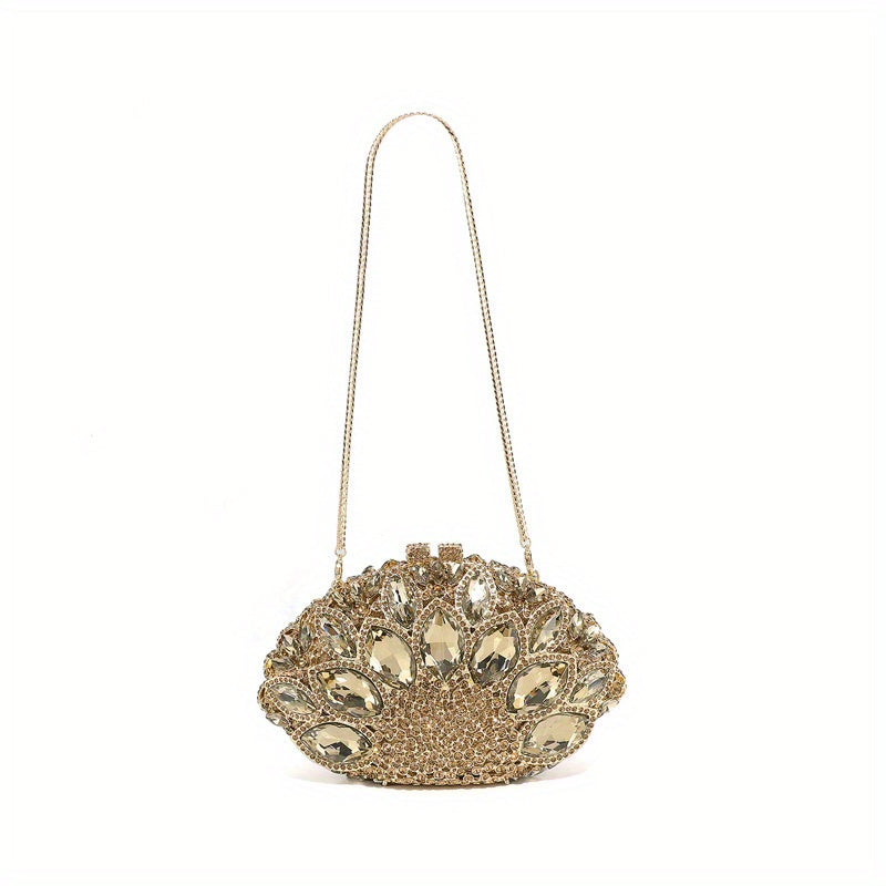 Luxury Rhinestone Evening Oval Clutch
